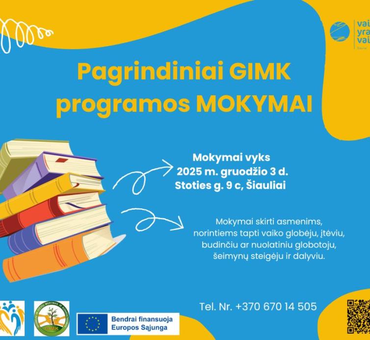 Pagrindiniai GIMK programos  mokymai