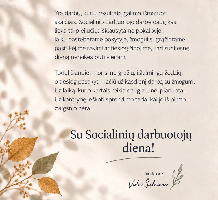 Su Socialinių darbuotojų diena!