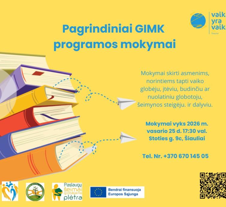 Pagrindiniai GIMK programos mokymai