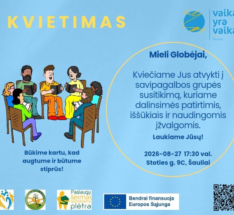 Kviečiame į savipagalbos grupės susitikimą