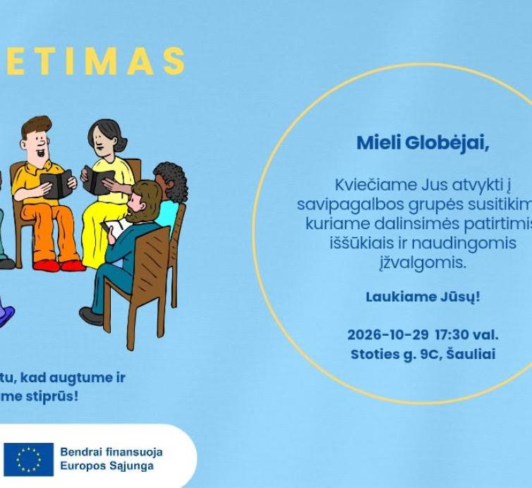 Kviečiame į savipagalbos grupės susitikimą