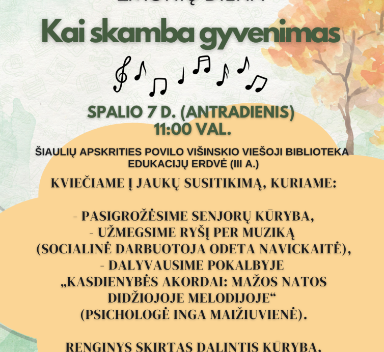 Kviečiame dalyvauti vyresnio amžiaus žmonių savaitėje!