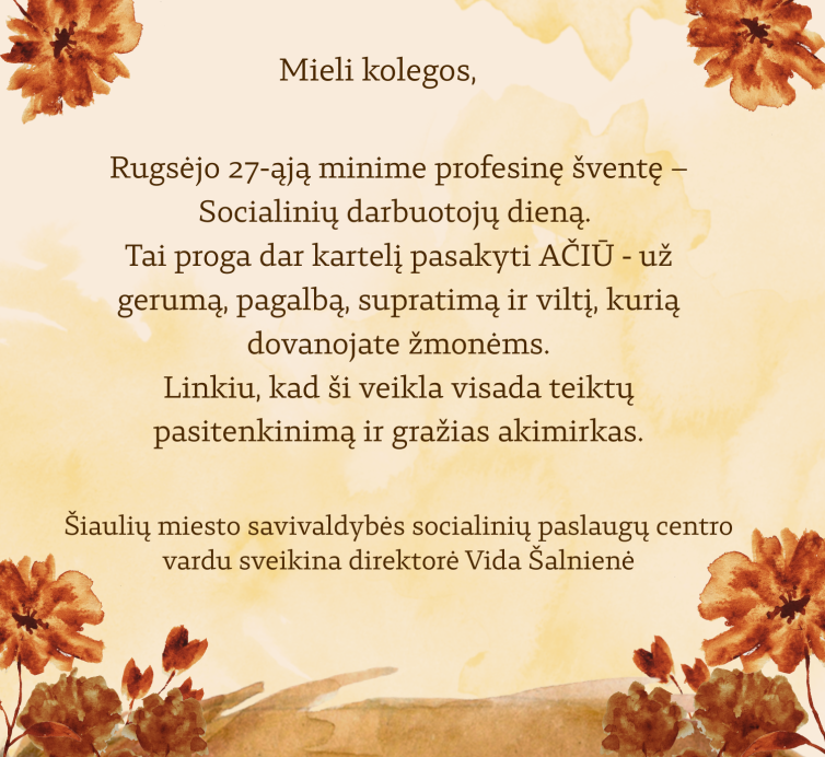 Sveikiname su Socialinių darbuotojų diena!